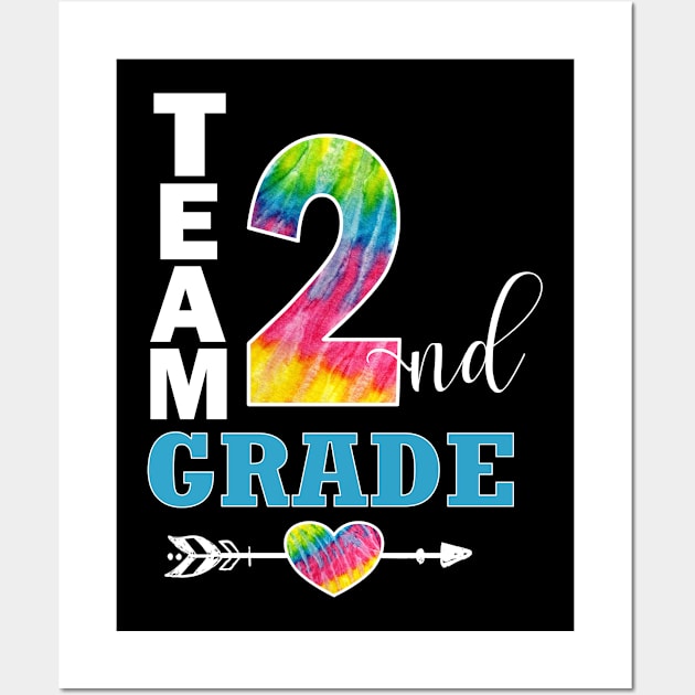 Team 2nd Grade Tie Dye Jersey Style Teacher Student School Wall Art by Kimmicsts